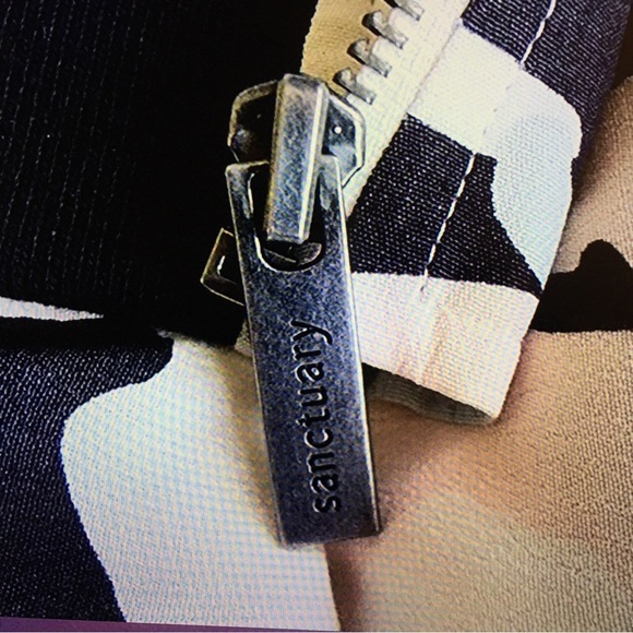 Sanctuary Women's Jacket White Pink Camo Print Lightweight Zip Front Size M - Picture 3 of 6